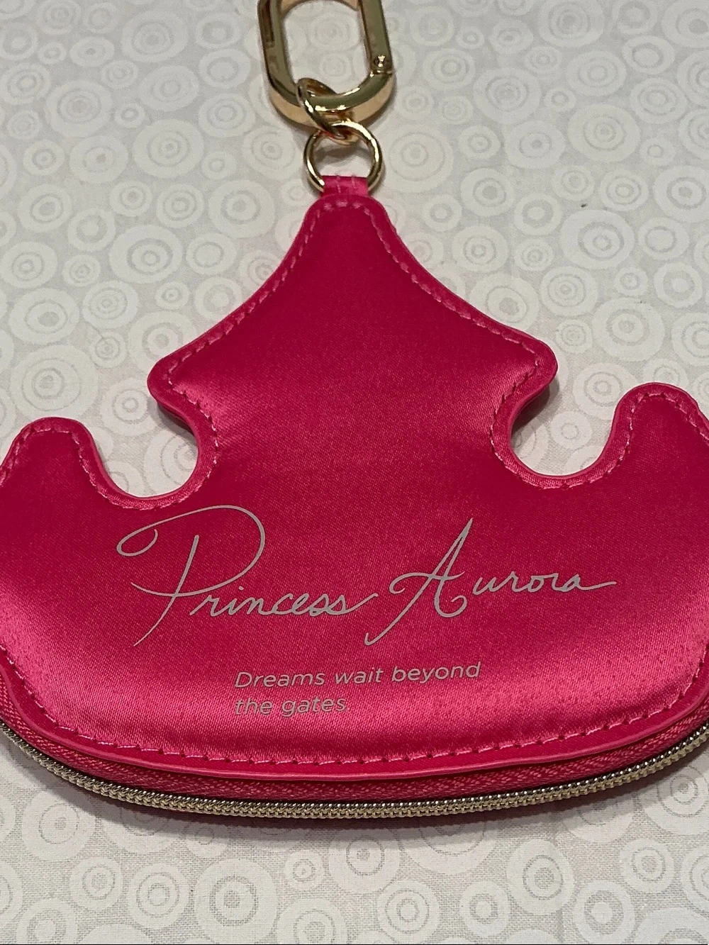 Disney Pink Princess Crown Coin Pouch Keychain